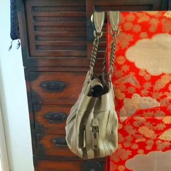 Derek Lam "Violet" Double Ram's Head Hobo Shoulder Bag in taupe - Picture 4 of 9